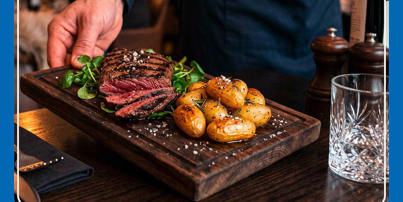 steack et pommes de terre rôties