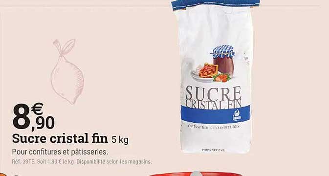 Sucre cristal fin 5 kg
