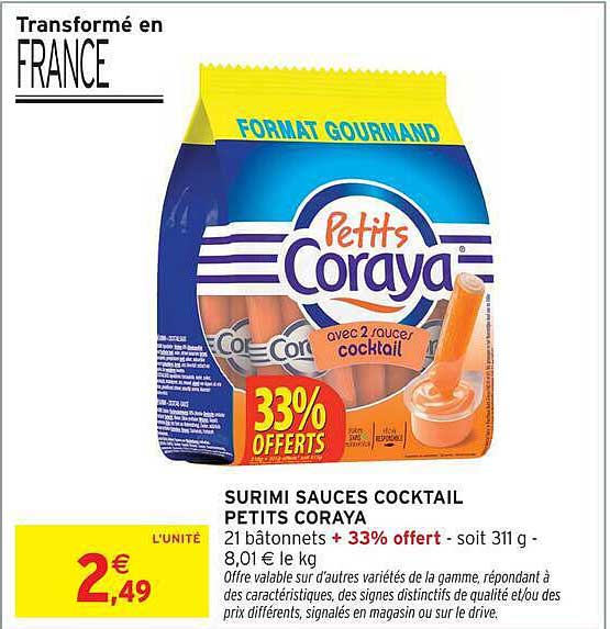 SURIMI SAUCES COCKTAIL PETITS CORAYA