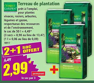 Terreau de plantation prêt à l'emploi, pour plantes vivaces, rosiers, arbustes, légumes et gazon, respectueux des ressources et de l'environnement.