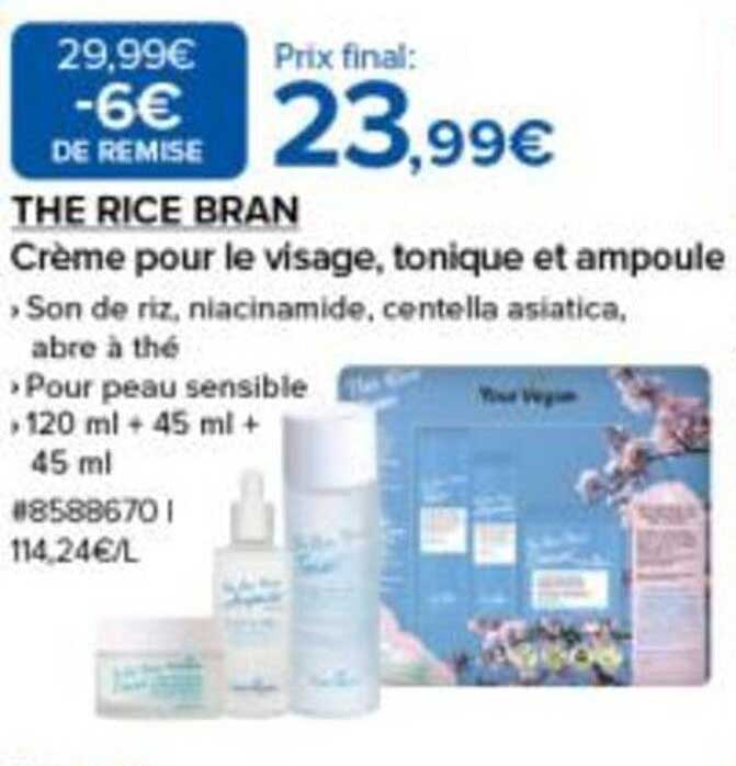 THE RICE BRAN Crème pour le visage, tonique et ampoule