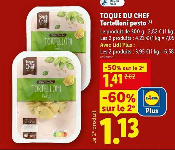 TOQUE DU CHEF Tortelloni pesto