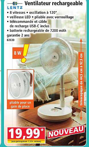 Ventilateur rechargeable