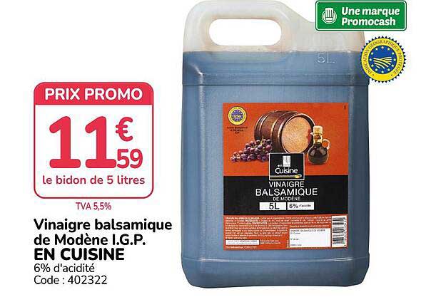 Vinaigre balsamique de Modène I.G.P. EN CUISINE