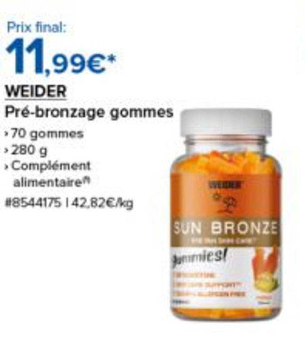 WEIDER Pré-bronzage gommes