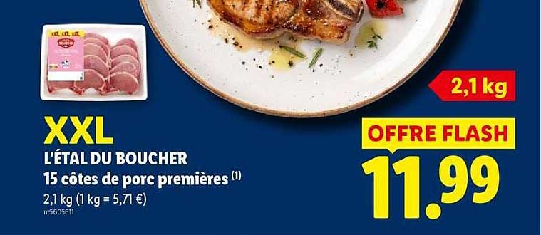 XXL L'ÉTAL DU BOUCHER 15 côtes de porc premières