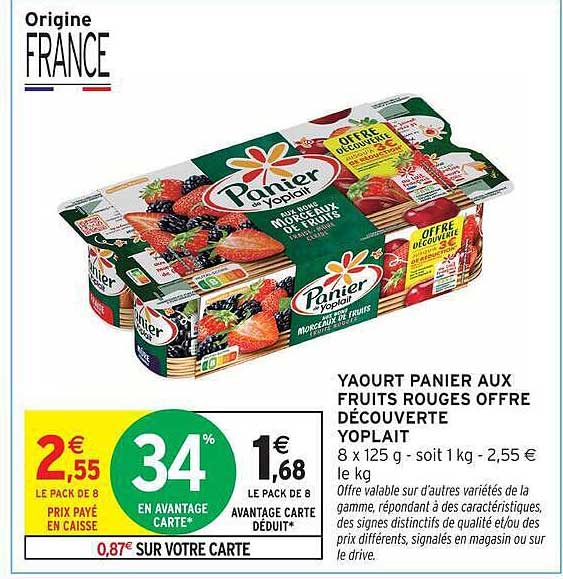 YAOURT PANIER AUX FRUITS ROUGES OFFRE DÉCOUVERTE YOPLAIT