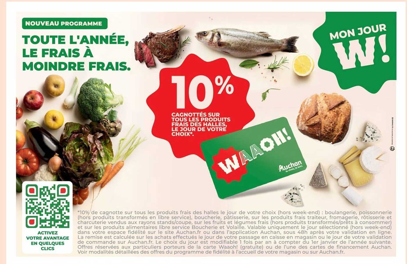 10% Cagnottés sur tous les produits frais des halles, le jour de votre choix