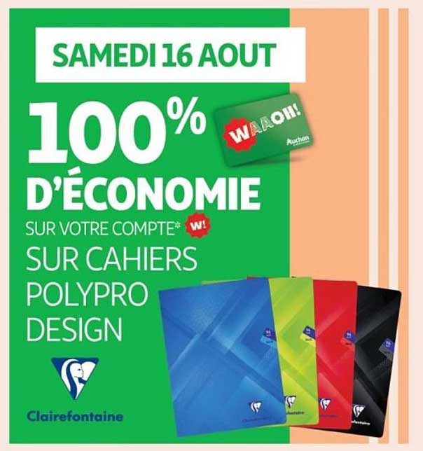 100% D'ÉCONOMIE SUR CAHIERS POLYPRO DESIGN