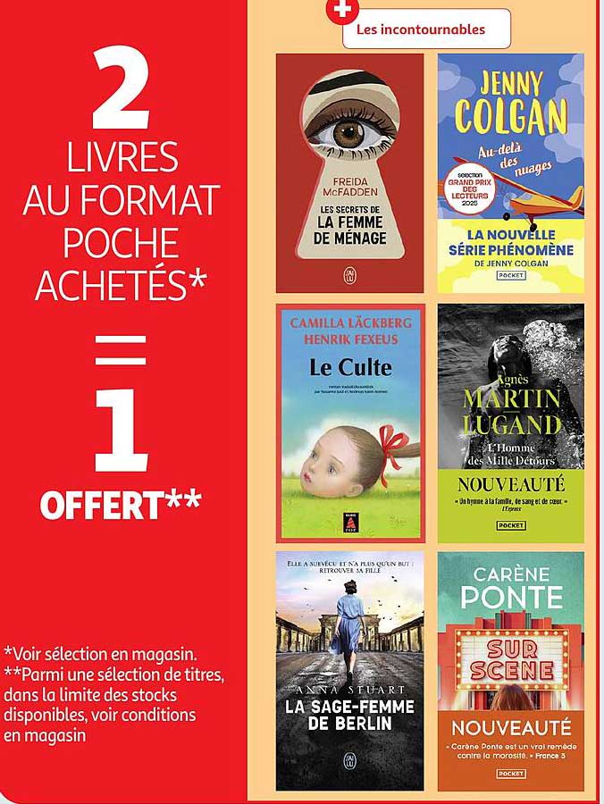 2 LIVRES AU FORMAT POCHE ACHETÉS* = 1 OFFERT**