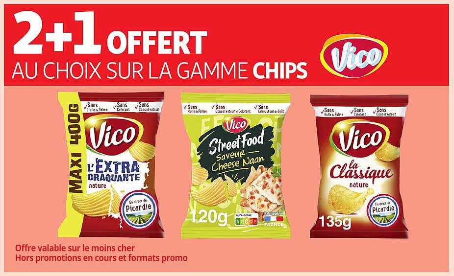 2+1 OFFERT AU CHOIX SUR LA GAMME CHIPS