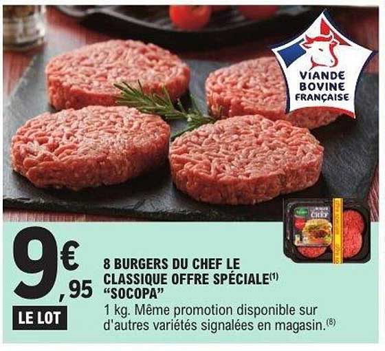 8 BURGERS DU CHEF LE CLASSIQUE OFFRE SPÉCIALE