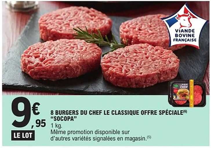 8 BURGERS DU CHEF LE CLASSIQUE OFFRE SPÉCIALE
