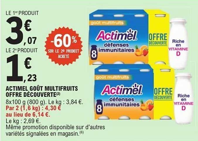 ACTIMEL GOÛT MULTIFRUITS OFFRE DÉCOUVERTE