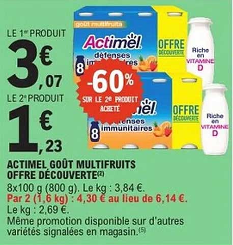 ACTIMEL GOÛT MULTIFRUITS OFFRE DÉCOUVERTE