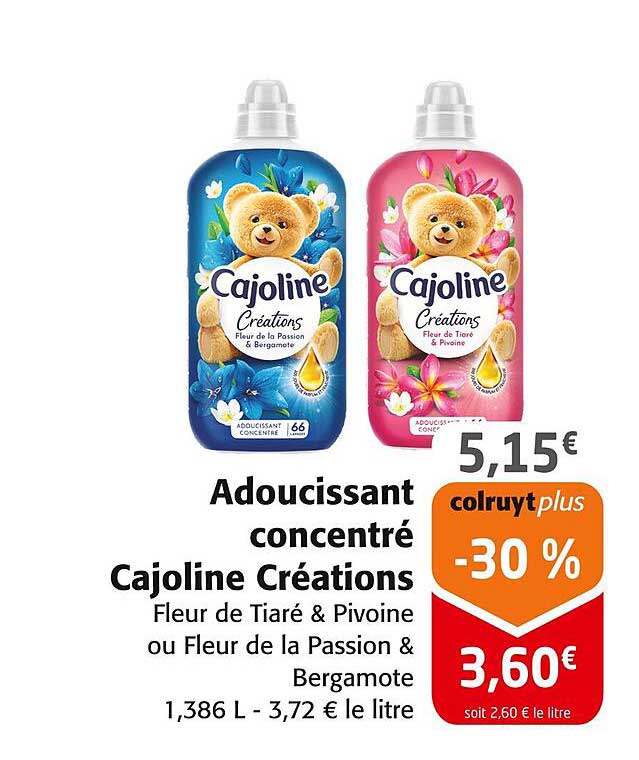 Adoucissant concentré Cajoline Créations