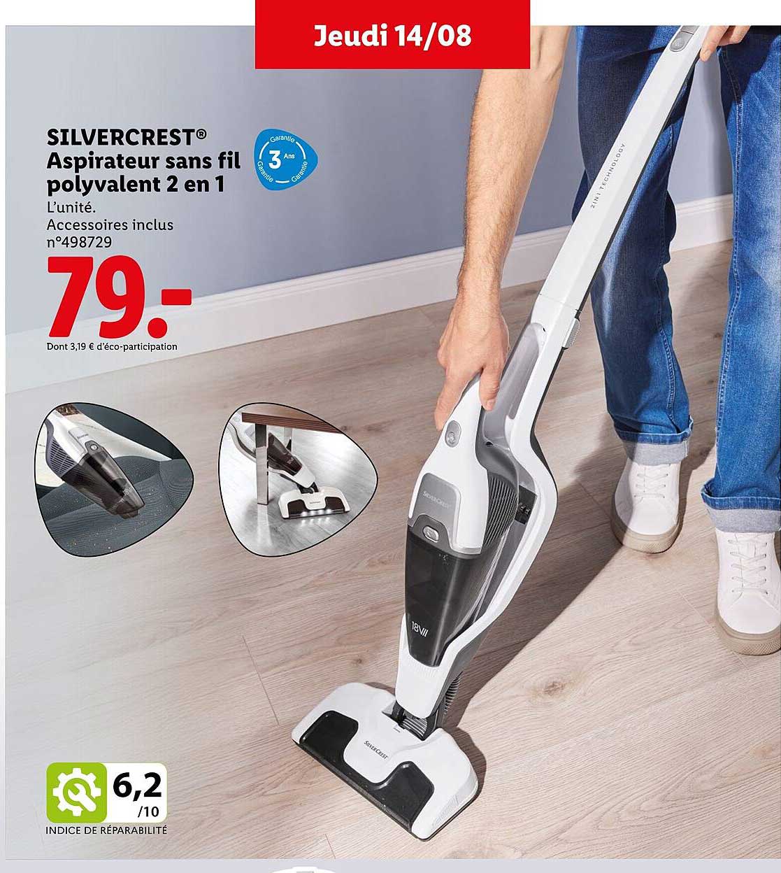 Aspirateur sans fil polyvalent 2 en 1