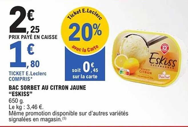 BAC SORBET AU CITRON JAUNE “ESKISS”