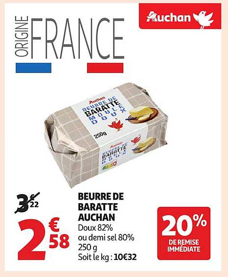 BEURRE DE BARATTE AUCHAN