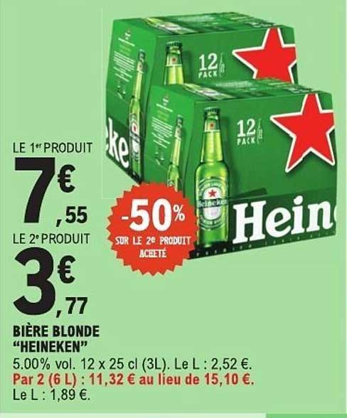 BIÈRE BLONDE “HEINEKEN”