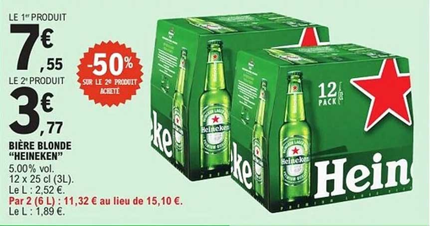 BIÈRE BLONDE “HEINEKEN”