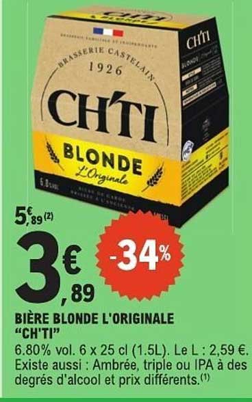 BIÈRE BLONDE L'ORIGINALE "CH'TI"