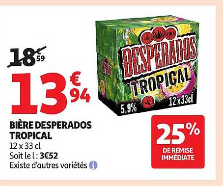 BIÈRE DESPERADOS TROPICAL