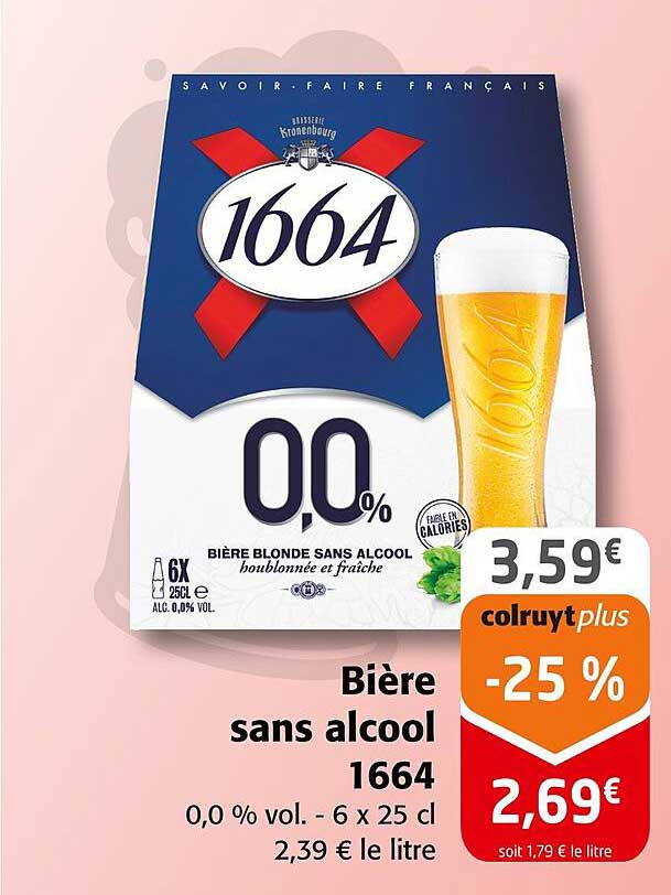 Bière sans alcool 1664