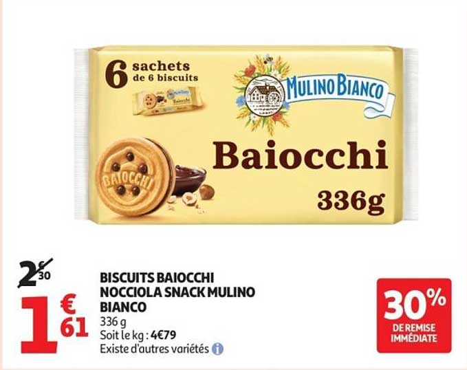 BISCUITS BAIOCCHI NOCCIOLA SNACK MULINO BIANCO