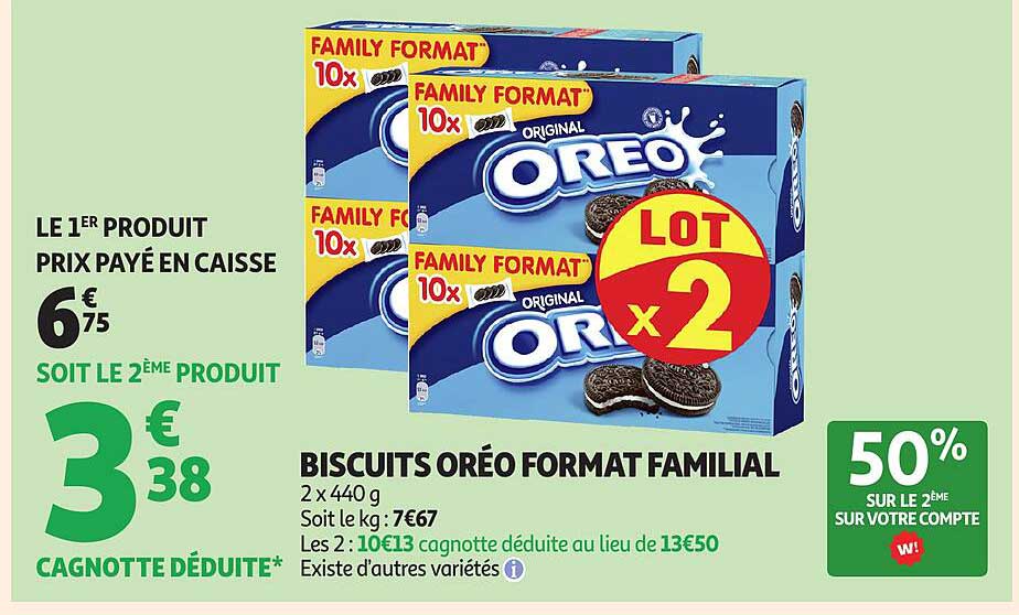 BISCUITS ORÉO FORMAT FAMILIAL