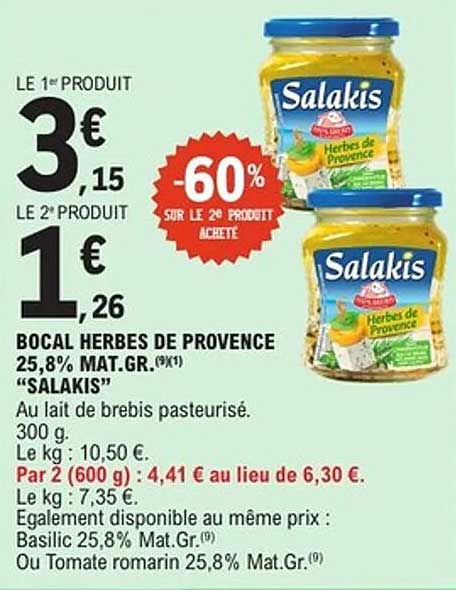 Bocal Herbes de Provence 25,8% MAT.GR.(9%)("Salakis")