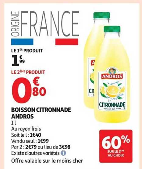 BOISSON CITRONNADE ANDROS