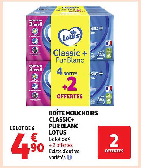 BOÎTE MOUCHOIRS CLASSIC+ PUR BLANC LOTUS