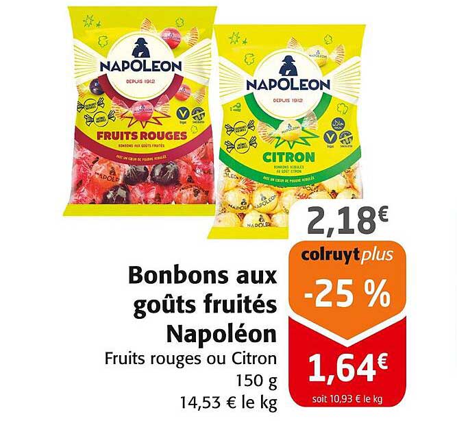 Bonbons aux goûts fruités Napoléon