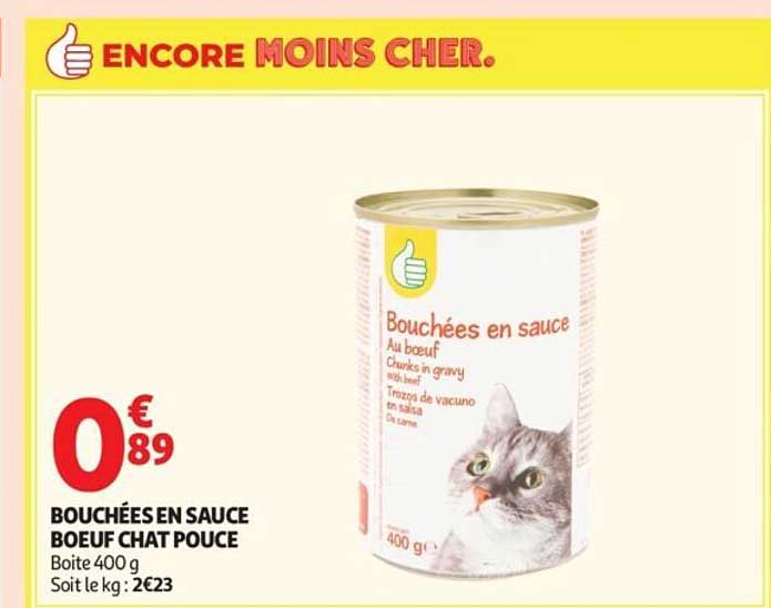 BOUCHÉES EN SAUCE BOEUF CHAT POUCE