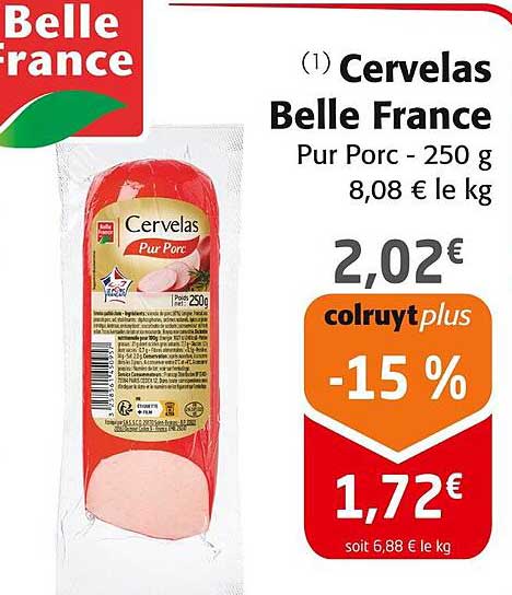 Cervelas Belle France Pur Porc - 250 g