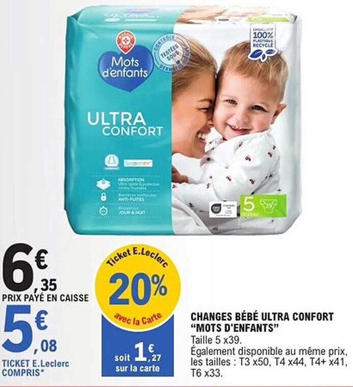 CHANGES BÉBÉ ULTRA CONFORT “MOTS D'ENFANTS”