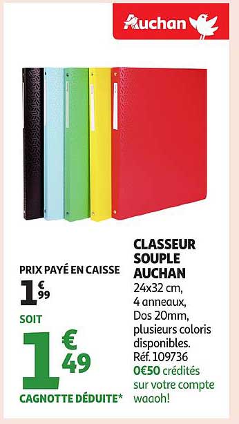 CLASSEUR SOUPLE AUCHAN
