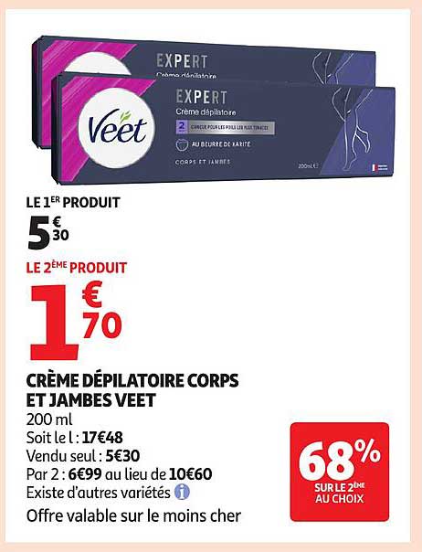 CRÈME DÉPILATOIRE CORPS ET JAMBE VEET