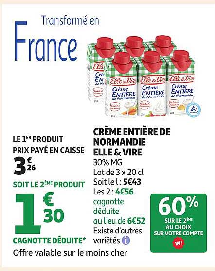 CRÈME ENTIÈRE DE NORMANDIE ELLE & VIRE