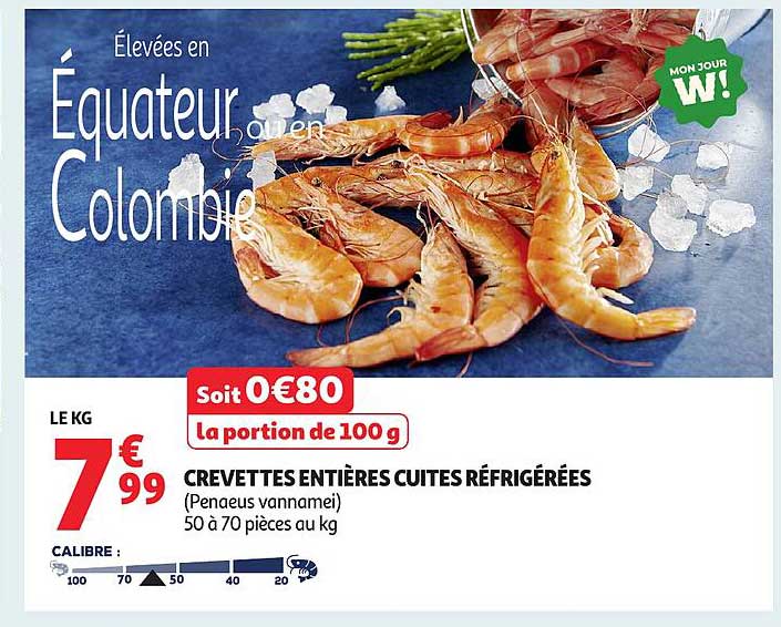 CREVETTES ENTIÈRES CUITES RÉFRIGÉRÉES