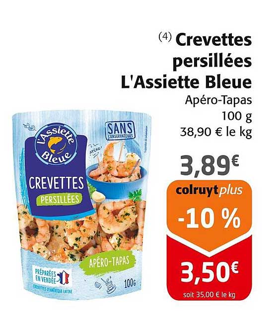 Crevettes persillées L'Assiette Bleue