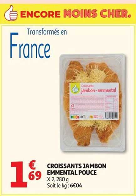 CROISSANTS JAMBON EMMENTAL POUCE
