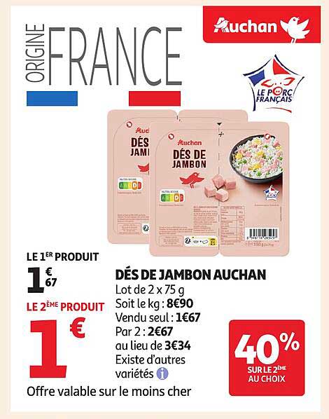 DÉS DE JAMBON AUCHAN