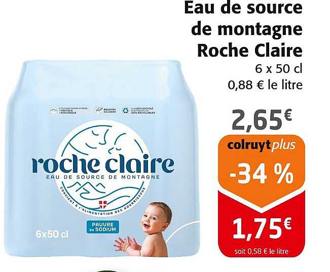 Eau de source de montagne Roche Claire