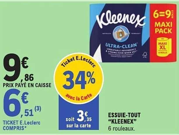 Essuie-tout "Kleenex" 6 rouleaux