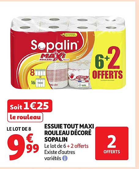 ESSUIE TOUT MAXI ROULEAU DÉCORÉ SOPALIN