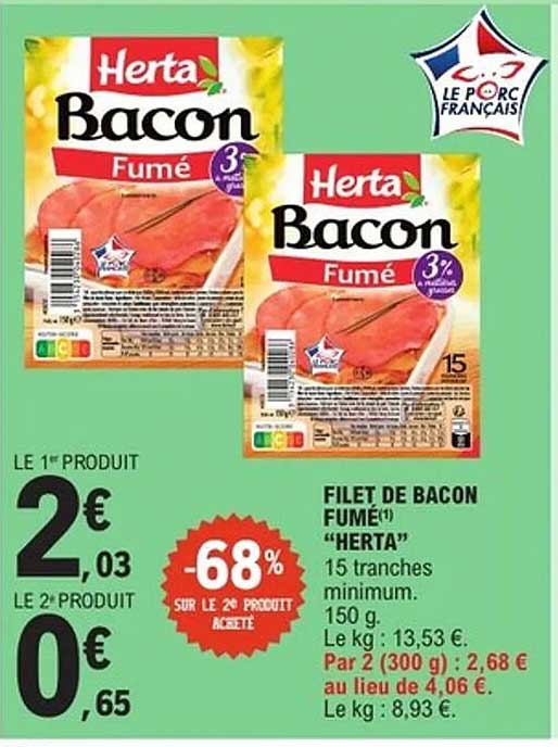 FILET DE BACON FUMÉ "HERTA"