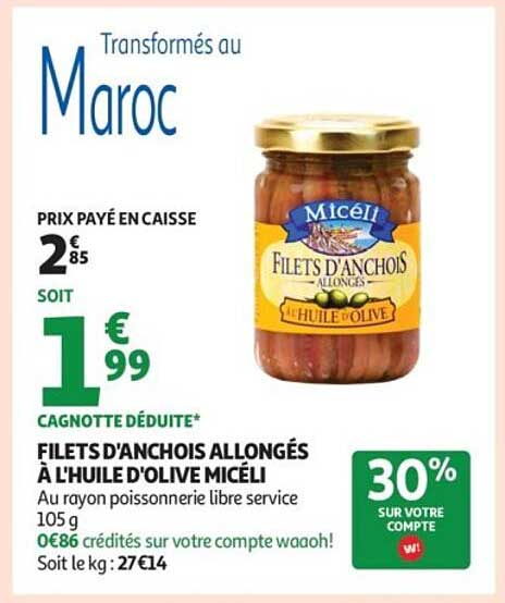 FILETS D'ANCHOIS ALLONGÉS À L'HUILE D'OLIVE MICÉLI
