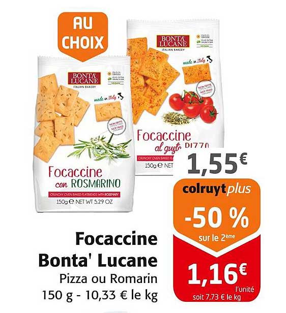 Focaccine Bonta' Lucane Pizza ou Romarin